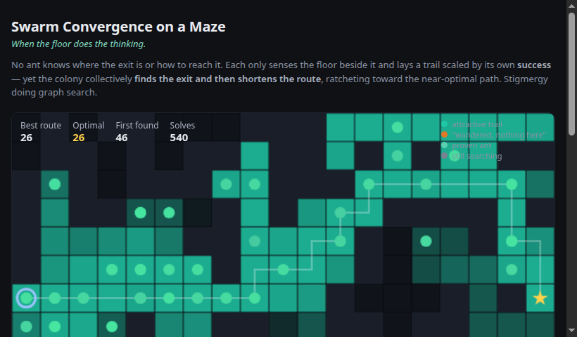 Swarm Convergence on a Maze