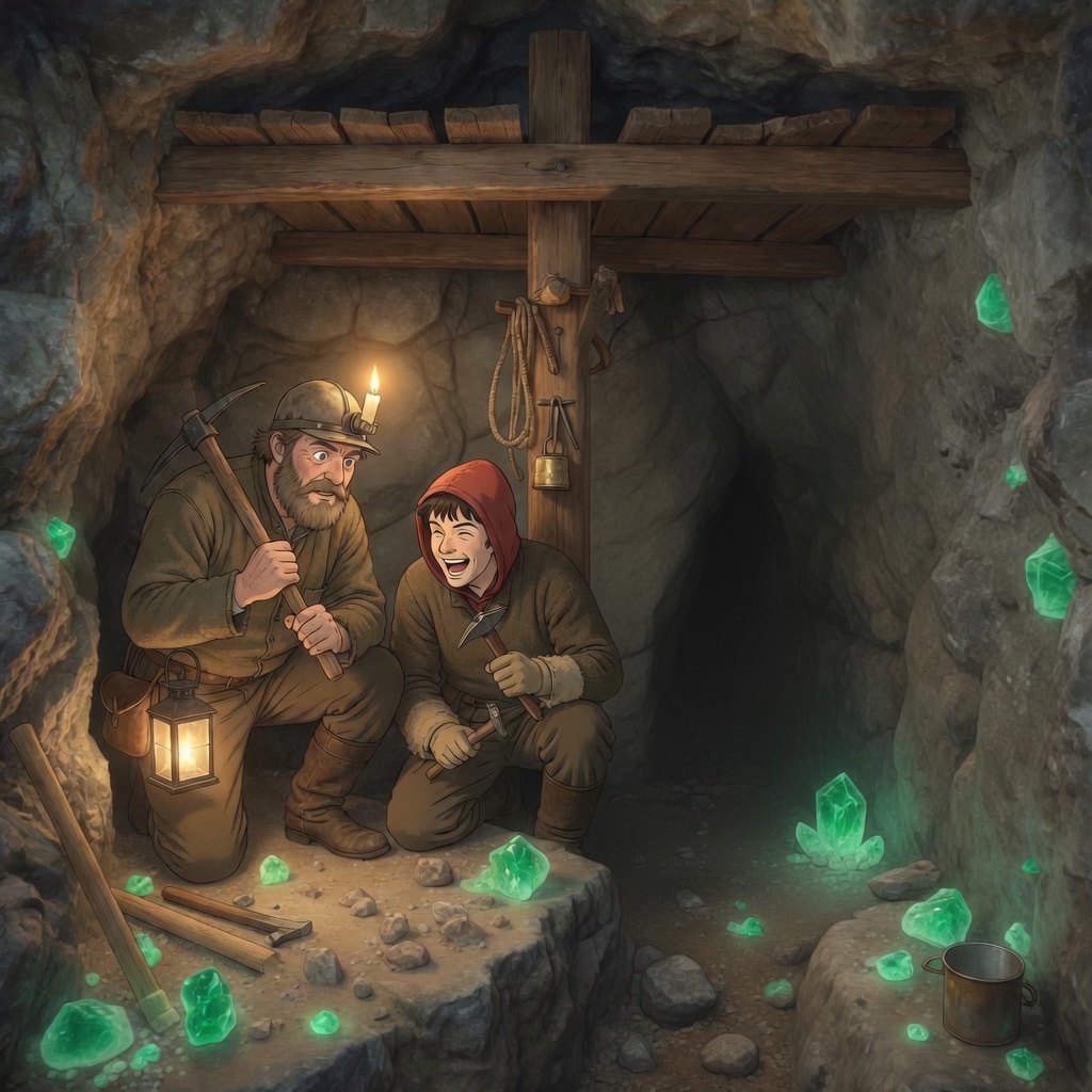 Copperhollow — miners working a seam by lamplight